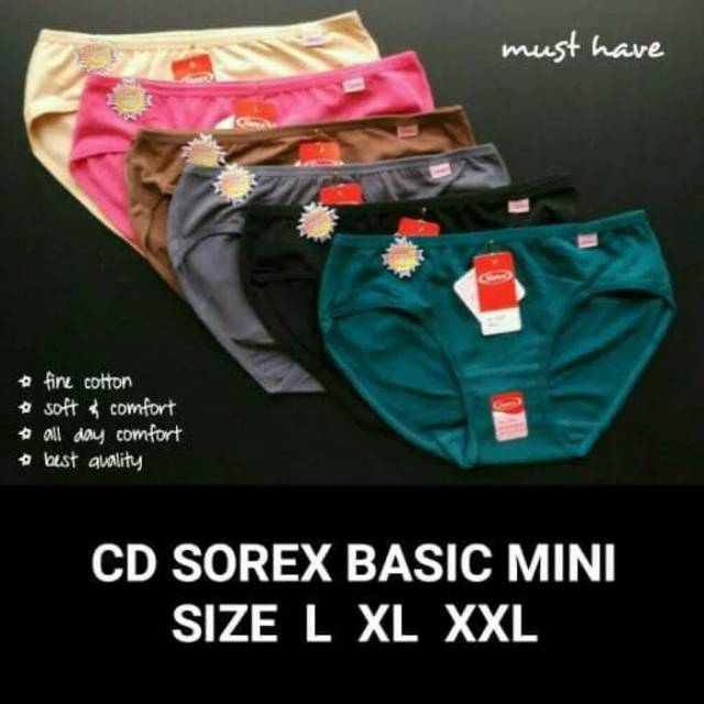 Celana Dalam Wanita Sorex Basic Mini 1227 L EL QL / CD Cewek Sorex Mini L EL QL