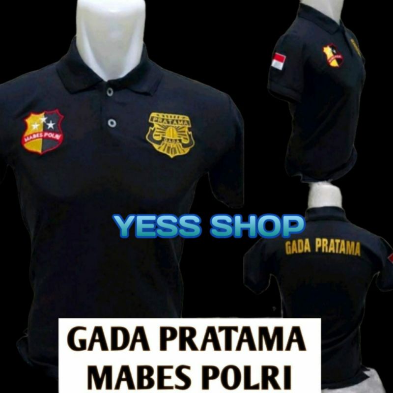 Kaos Gada Pratama - Kaos Kerah Gada Pratama Hitam Full Bordir