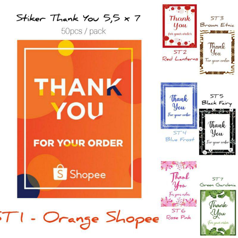 

Stiker Thank You 5,5 x 7cm isi 50pcs per pack