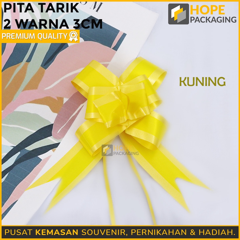 [ISI 10 pcs] Pita Tarik 2 Warna  3 cm / Pita  List Kado Bingkisan Hampers Bunga Souvenir Parcel