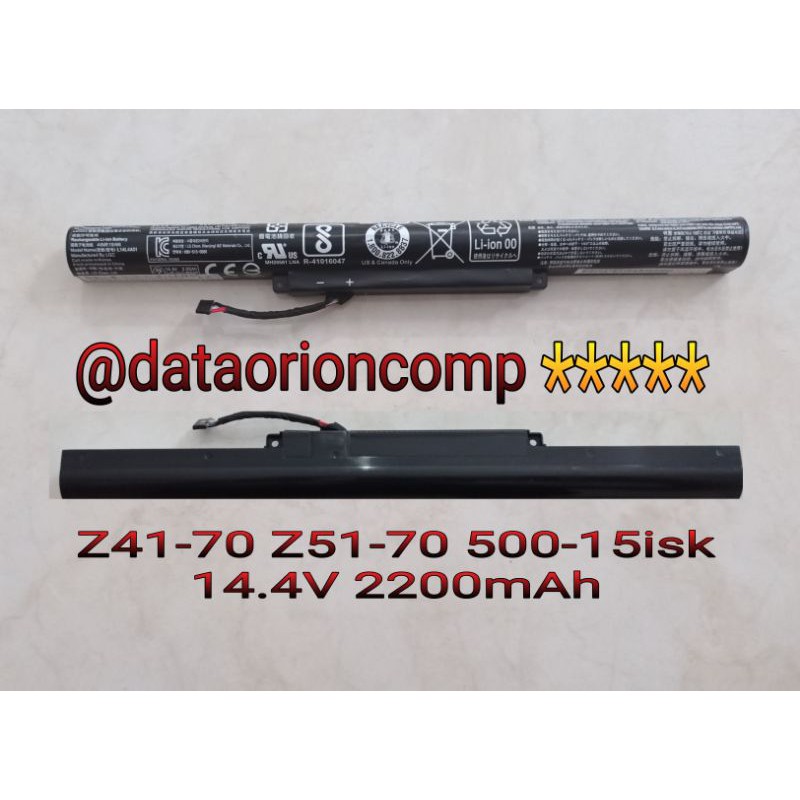 Baterai Battery Lenovo Ideapad 500-15isk Y50C V4000-ISE Z41-70 Z51-70 L14L4A01