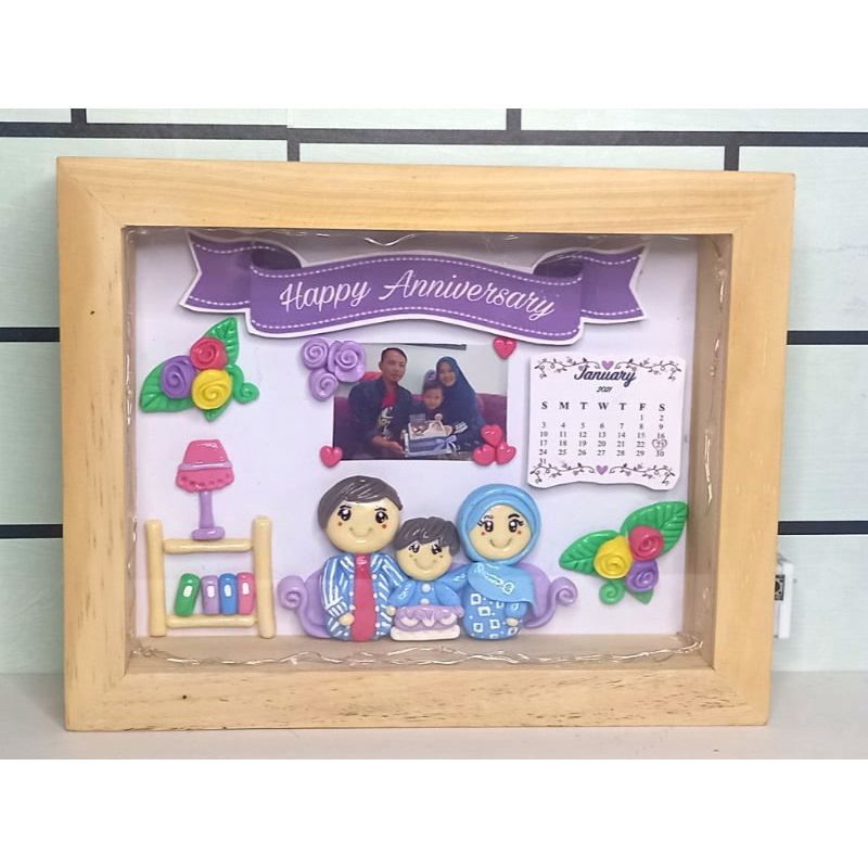 Kado Unik Anniversary / Clay Frame 3D LED / Hampers Anniversary