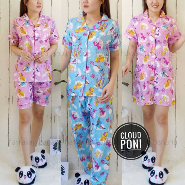 PIYAMA DEWASA ( CP/DST ) CLOUD PONI / LD 106CM / KATUN JEPANG