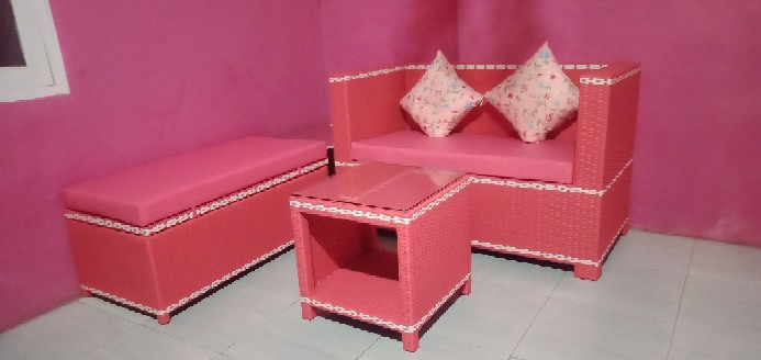 Set Teracce Gentong Matahari Rotan Sintetis