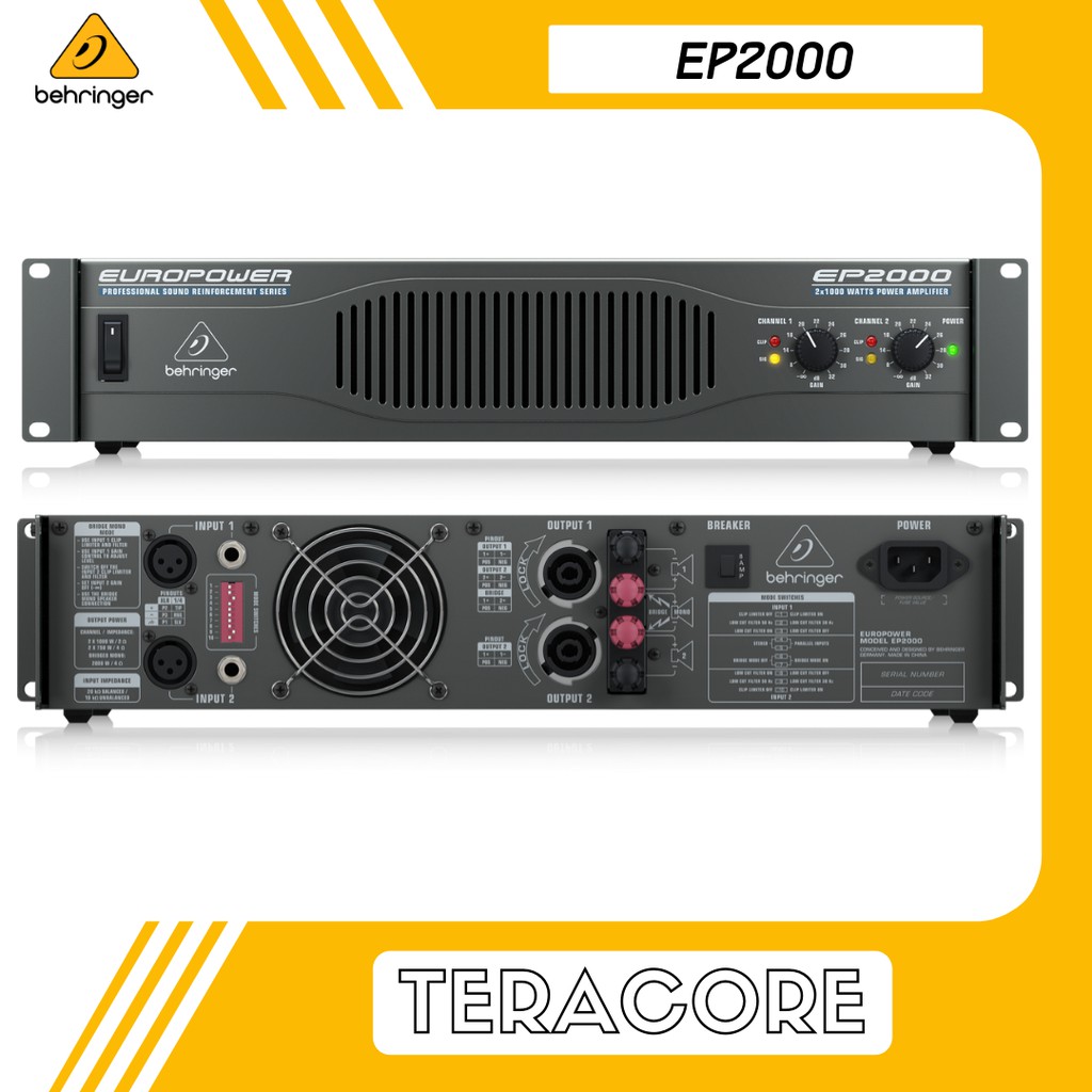 Behringer EP2000 EP-2000 EP 2000-Watt Stereo Power Amplifier 2 Channel