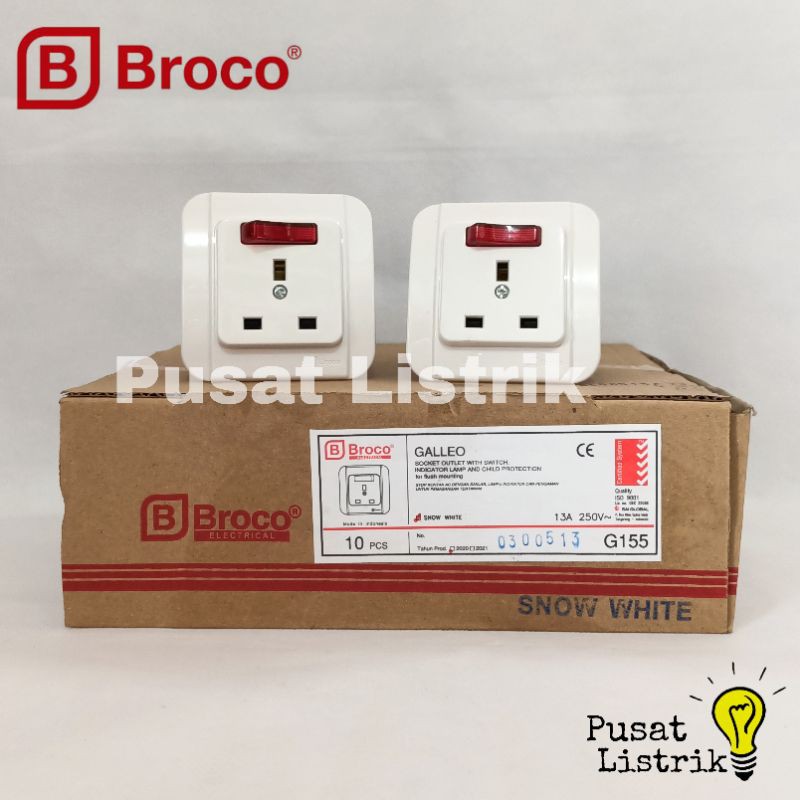 IB Stop Kontak AC Broco Galleo G155 Socket Outlet With Switch Inbow Galleo