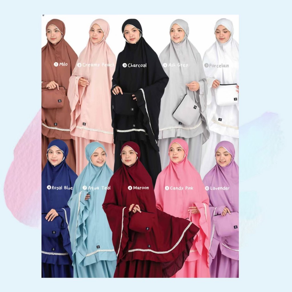 Mukena Lebaran Peralatan Sholat Wanita Mahira JilbabAfra JilbabArfa Panjang Solat Prayer Dress