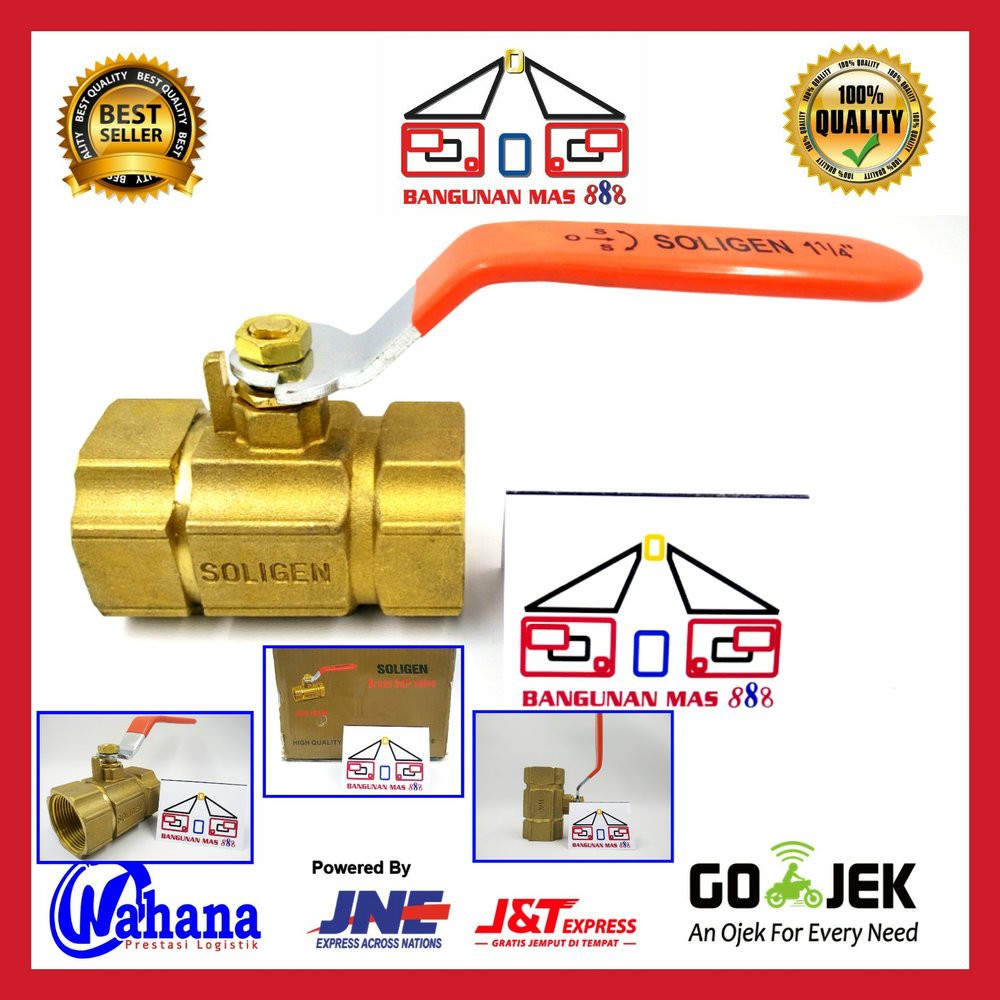STOP KRAN 1 INCH SOLIGEN KUNINGAN BAGUS  atau BALLVALVE SOLIGEN KUNINGAN - STOP KERAN BAGUS MURAH