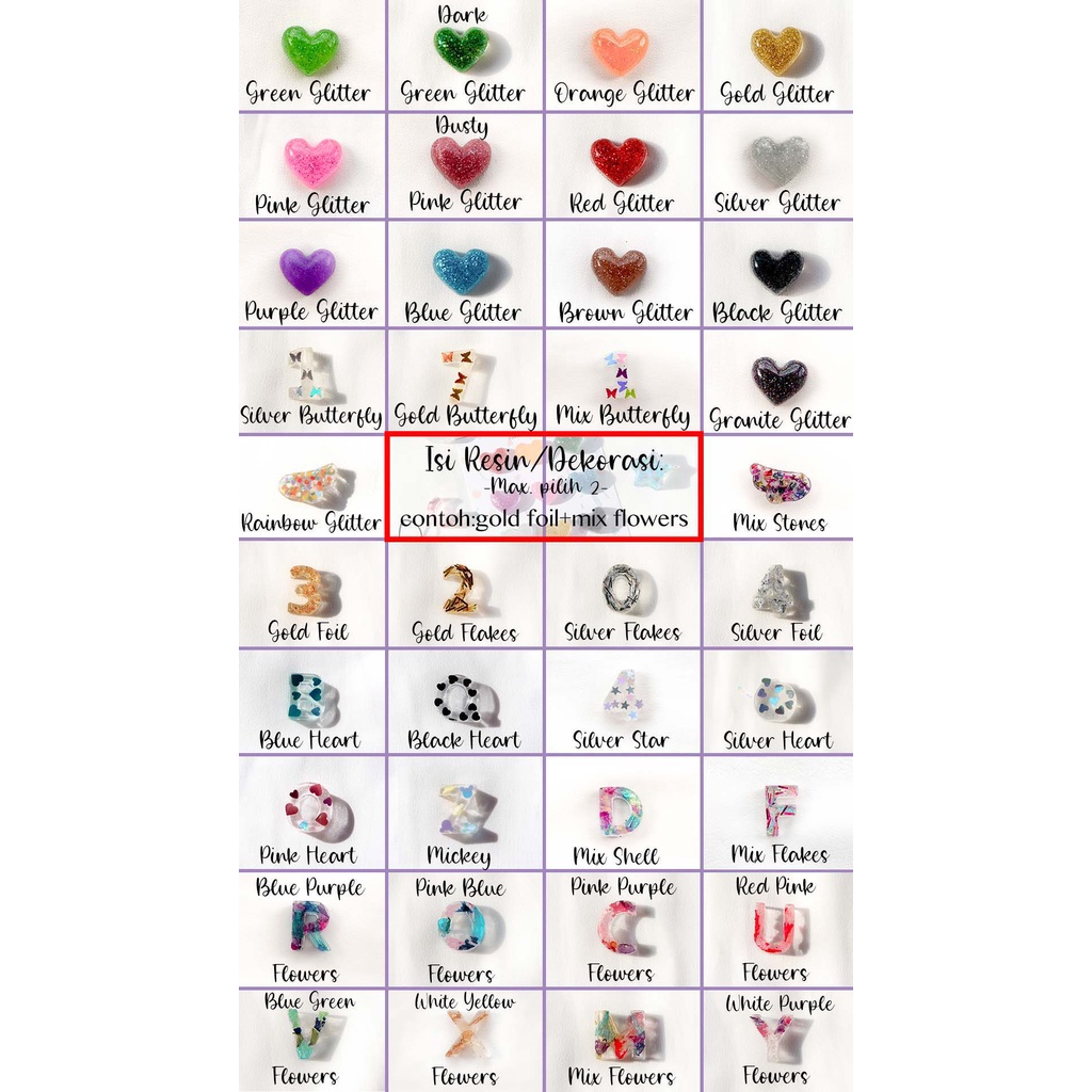 (LOBSTER HOOK)CUSTOM GANTUNGAN KUNCI MOTOR/MOBIL/RUMAH/GANTUNGAN HP/USB/KPOP/RESIN KEYCHAIN MINI RESIN INITIALS ALPHABET LUCU UNIK