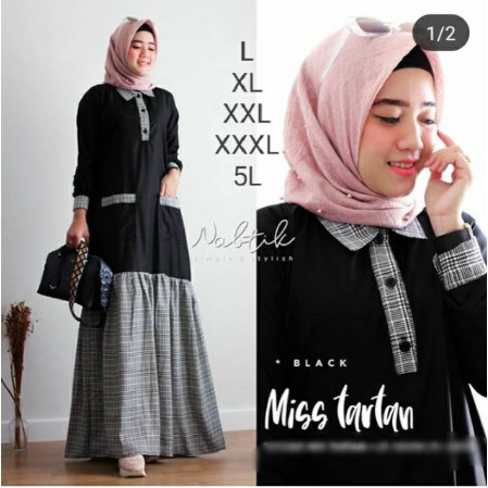 BAJU BUSANA MUSLIM FASHION HIJAB SYARI GAMIS JUMBO MAXI BIG SIZE 2L-3L 5L LD140  MODEL TERBARU MURAH