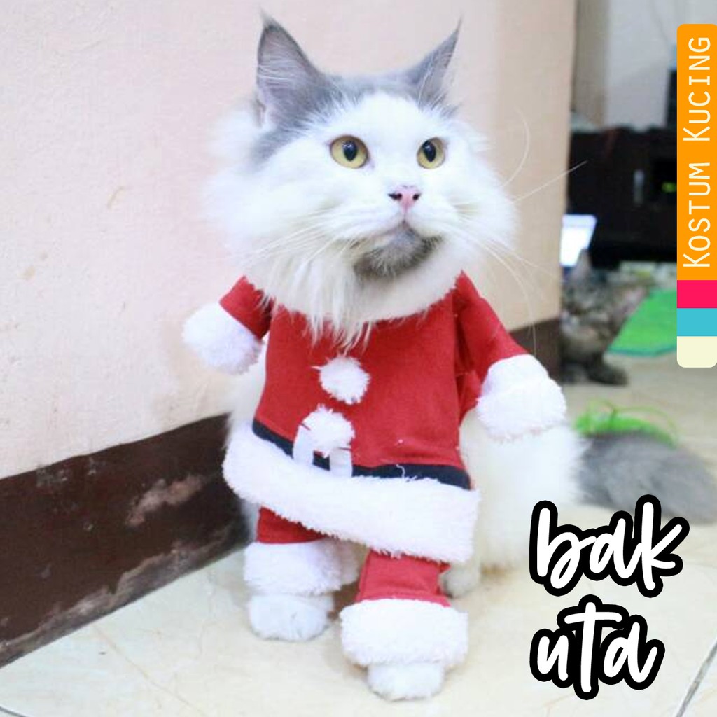 Kostum santa untuk kucing &amp; anjing /Jual Baju Kucing Terlengkap &amp; Berkualitas size S-XL