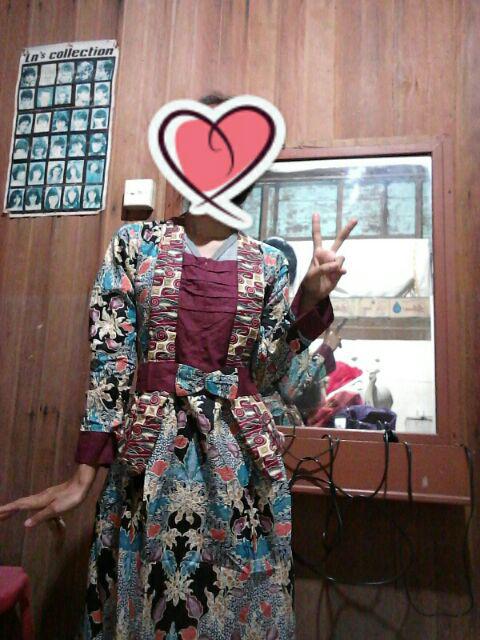 Qnunbatik Batik Keluarga Gamis Muslim Wanita Sedona Parang