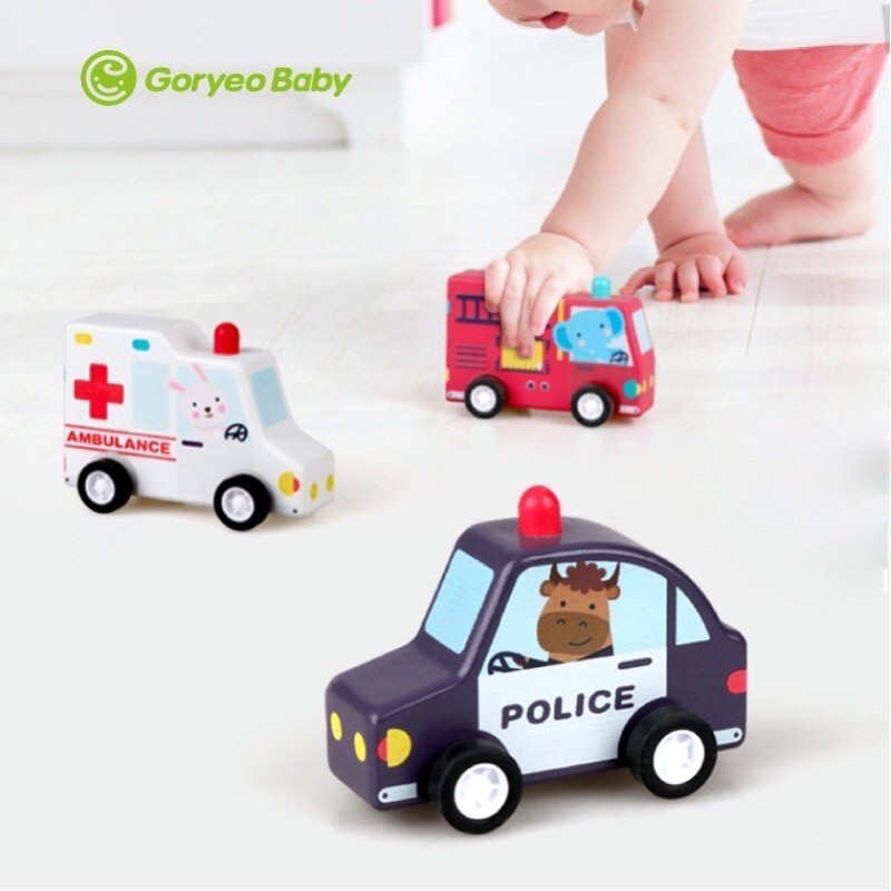 goryeobaby pull back wooden cars - mainan motorik anak - kado anak - hadiah anak