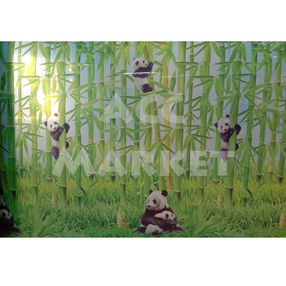 Fiber Pelapis Pagar Motif Panda Bambu Plat Penutup Tutup Lapis Plastik Plastic Piber Viber Rumah