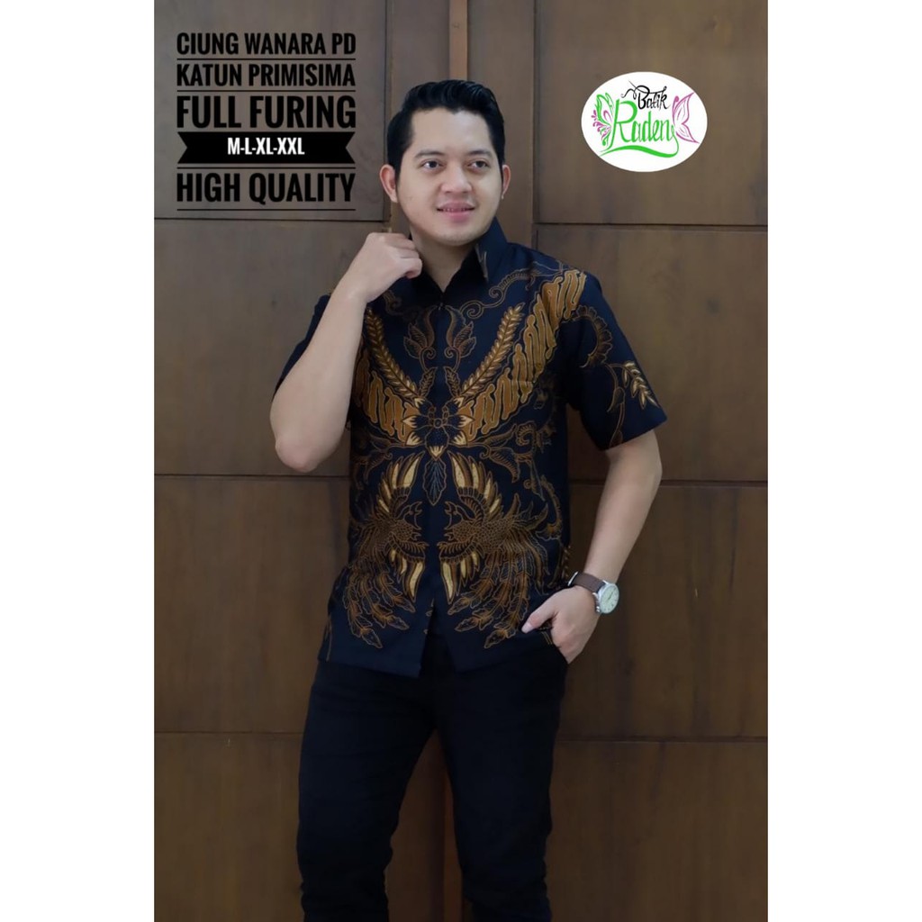 CIUNG WANARA Kemeja Batik Pria Lengan Pendek Katun Halus FULL FURING Batik Raden