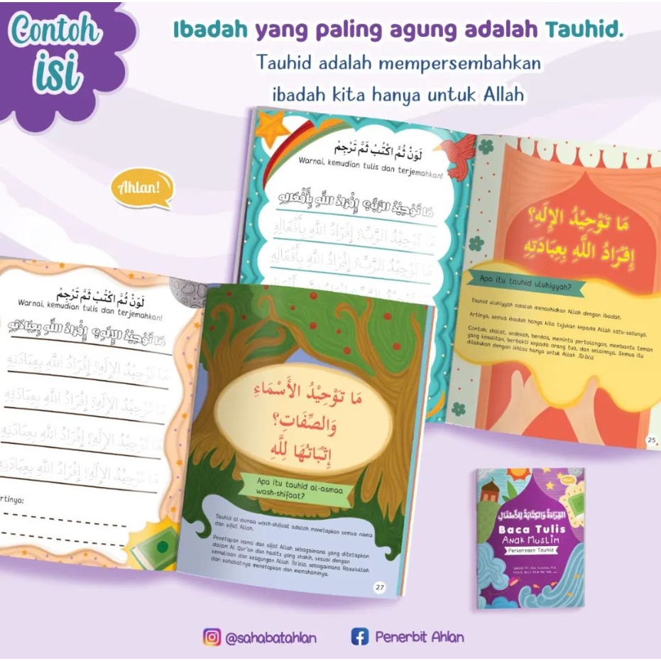 Buku Qiro'ah Kitabah Baca Tulis Anak Muslim Pertanyaan Tauhid Ahlan
