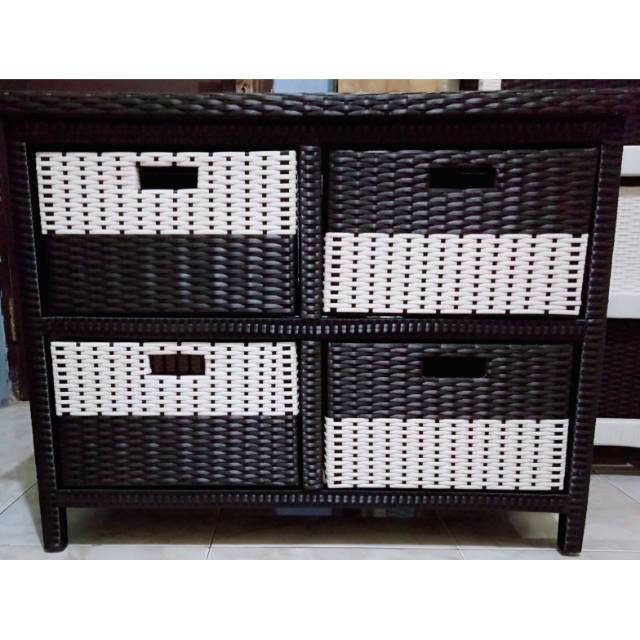 Lemari laci 4laci rotan sintetis