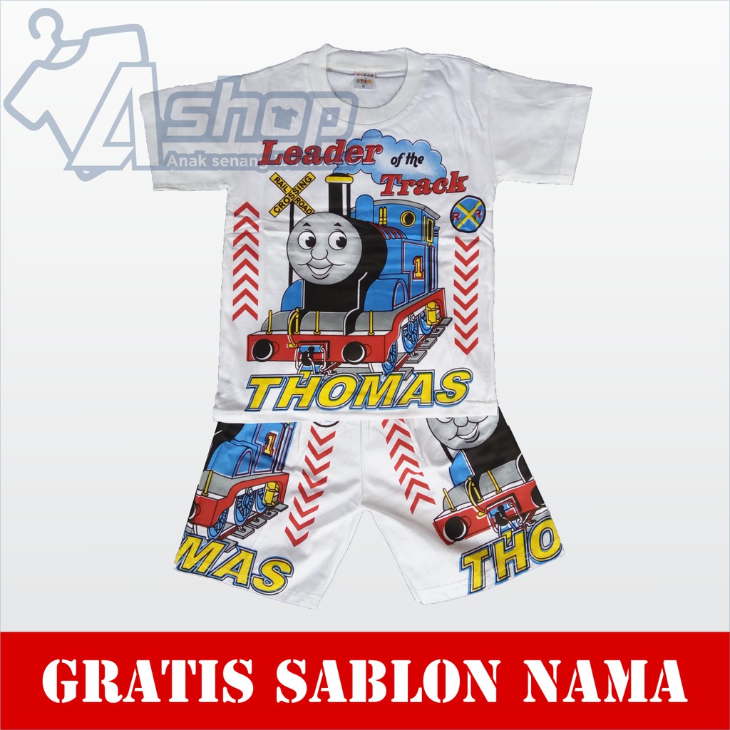 Baju Anak Setelan THOMAS Kaos Anak Laki-Laki Perempuan Murah Gratis Custom Nama