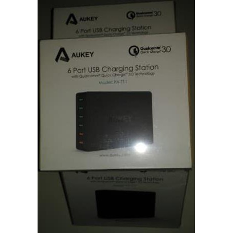 Terbaru Aukey Charger 6 Usb Port Quick Charge 3.0 Smart Charger Station Pa-T11 Best Seller