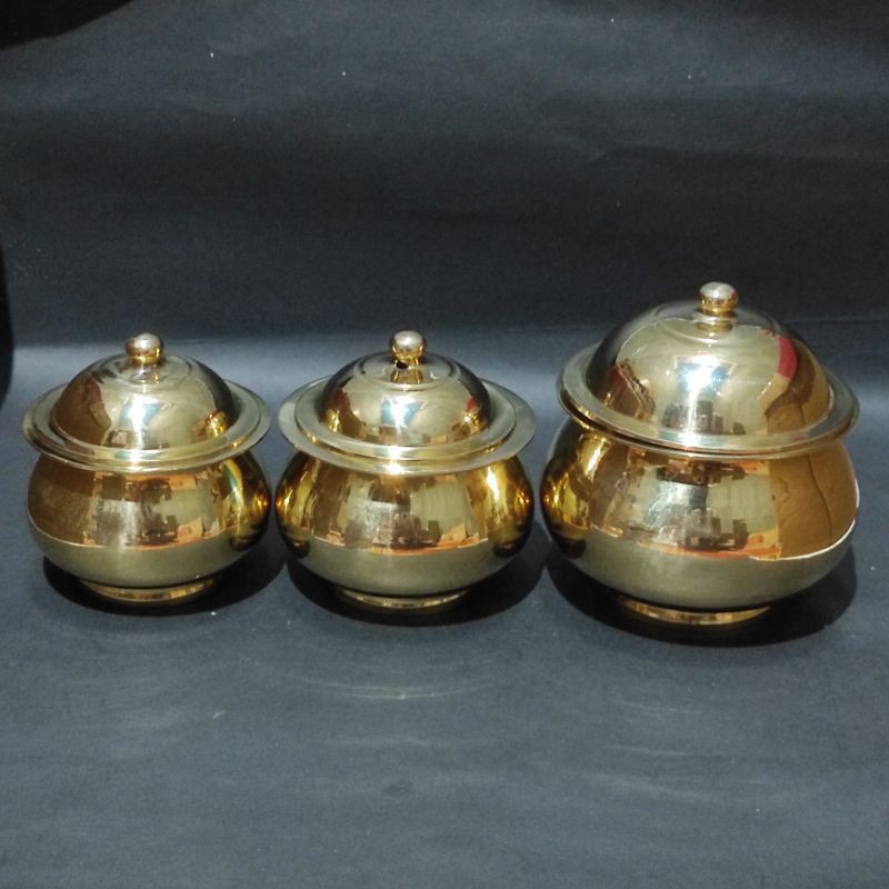 Bokor Buhur Hio lo Hiolo lengkap Tutup Mangkok kuningan brass