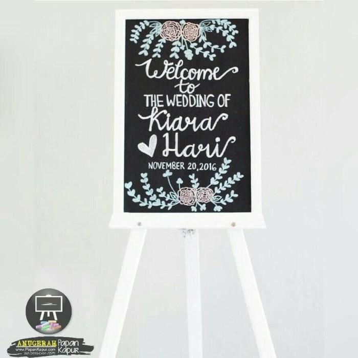 

Murah.. Papan Tulis Kapur Dekorasi Wedding 50X80 Stand 120 Chalkboard 012