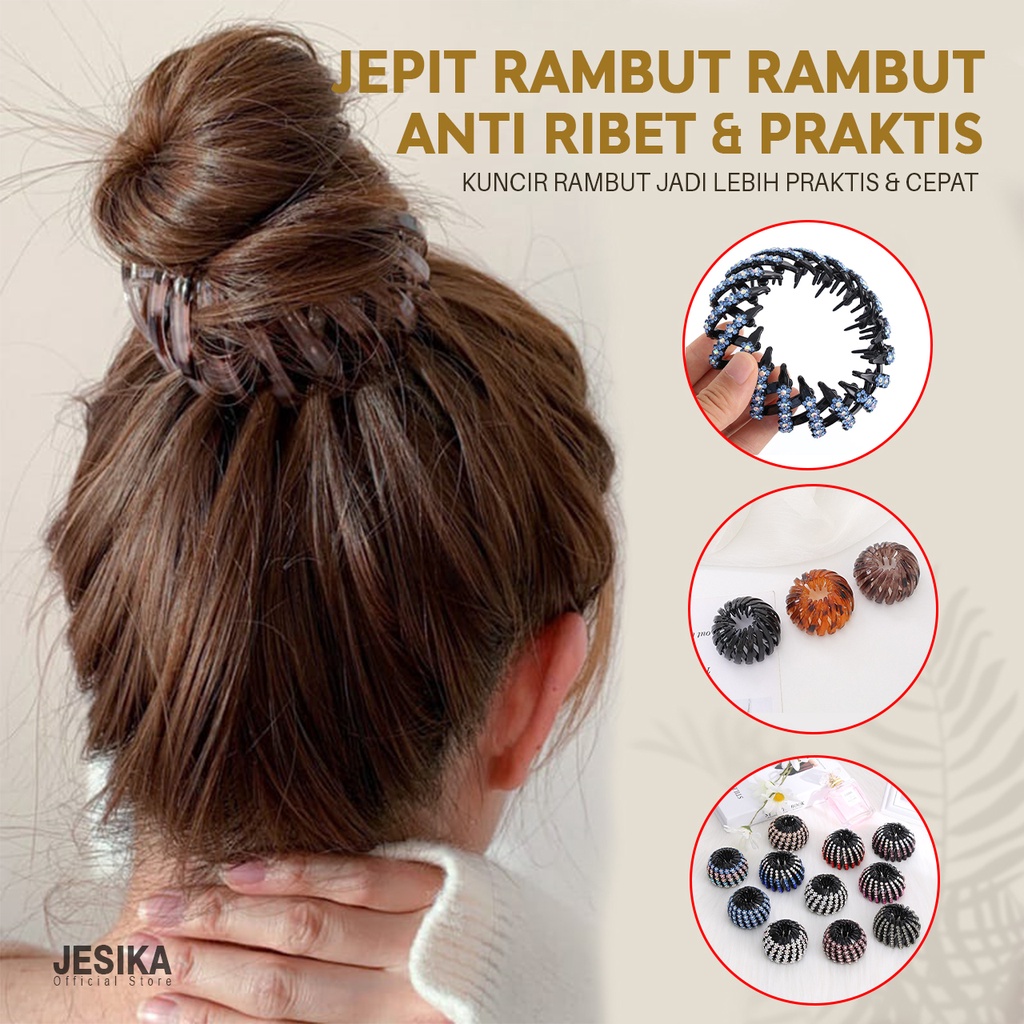 Jepit rambut korea ikat cepol korean jepitan ponytail hairpin clip hair rope buckle fold hairband