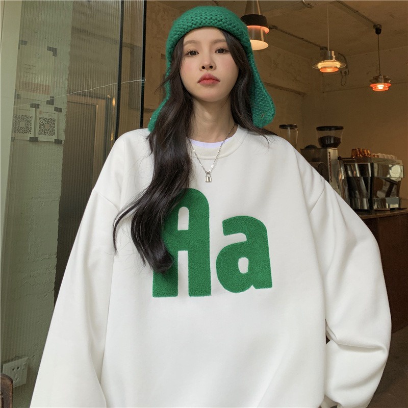 Aa Sweater Crewneck Basic Pakaian Wanita Remaja Style Korea NR