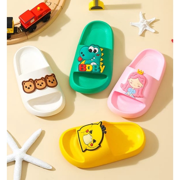 CUCI GUDANG TOPGROSIR LV0140 Sandal Slop Jelly Anak Anak Cute Motif Kartun Import