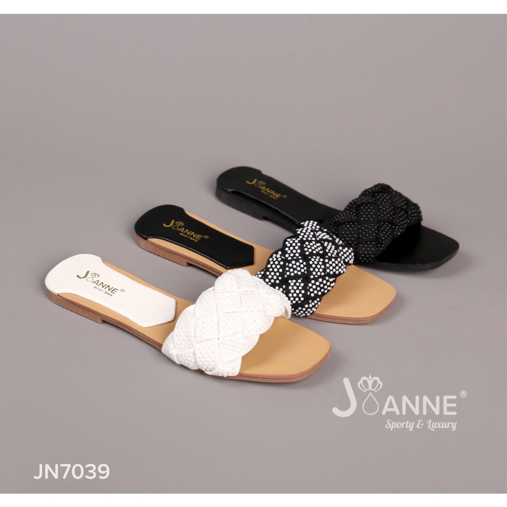 JOANNE Pearl Woven Slide Sandals Sling Kepang #JN7039 ORIGINAL