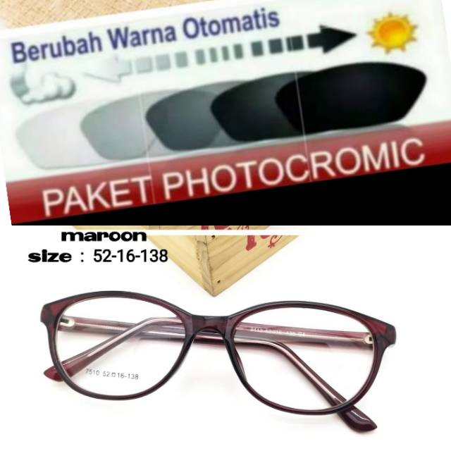 PAKET HEMAT : Frame Terbaru + Lensa Photocromic Anti UV Kacamata Minus Anti Radiasi dan Plus