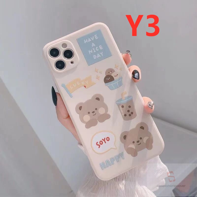 Cute Bear Soft Case Oppo Reno 6 A16 A5s A12 A54 A74 A35 A53 2020 A94 A33 2020 A31 2020 A32 A3s A7 A11 A5 A9 2020 A74 A12e Reno 5 4 Oppo A92 A52 A72 Reno4F Reno 4 Lite A93 F17Pro Smiley Protective Cover-2