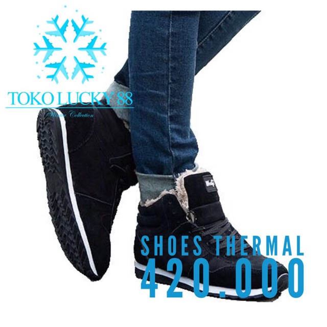 IMPORT Shoes Thermal Sepatu Winter Thermal Boots Bulu Musim Dingin