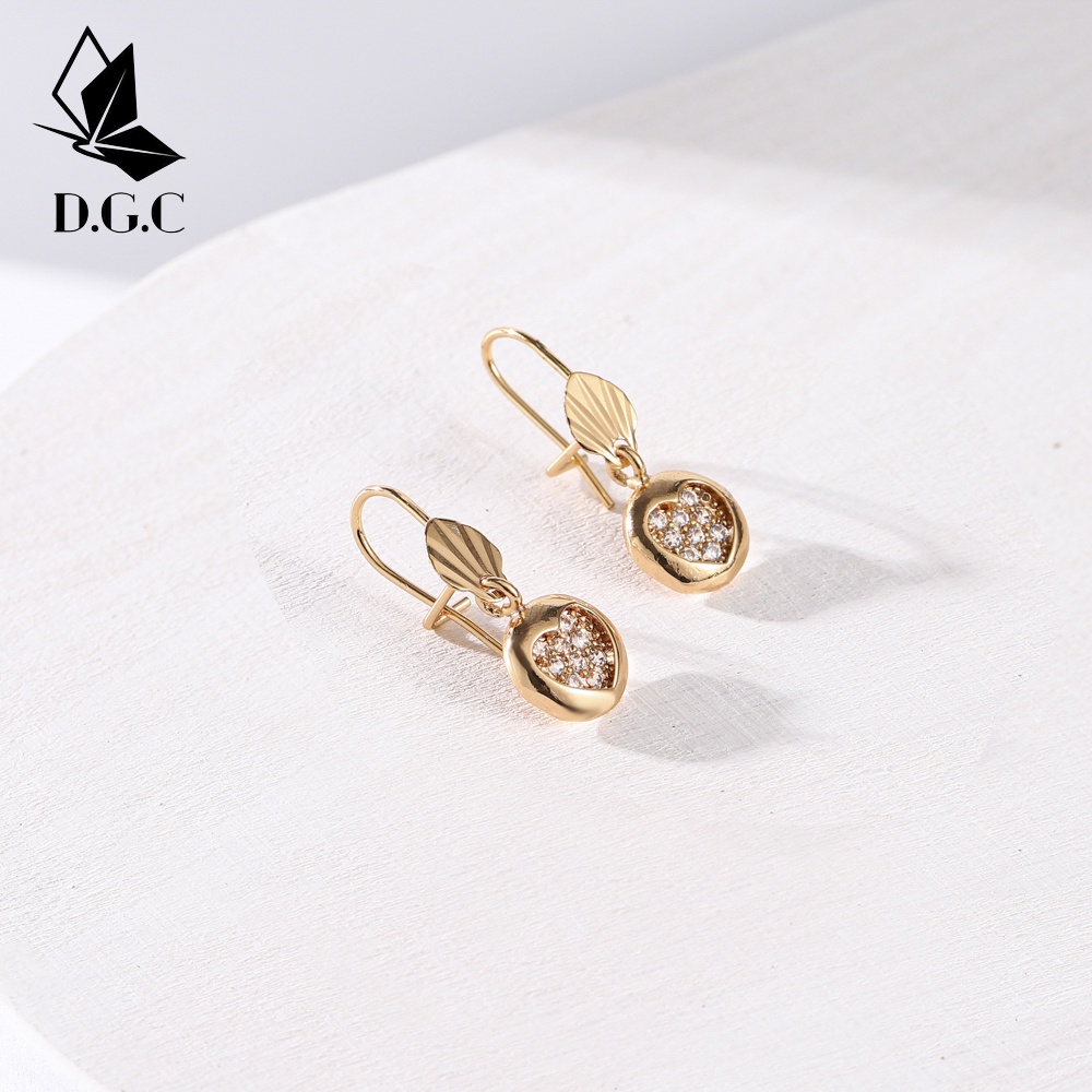 ✨COD Anting Titaniun Korea Earrings Emas Jumbai Berlian Murah Giwang Tindik Perhiasan 18K D137