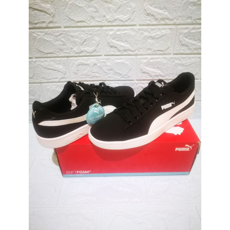 Puma Smash Basic V2 Black White Sneakers Original BNIB