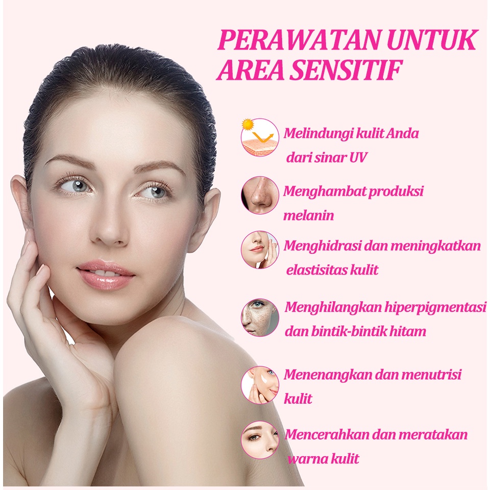 Whitening Cream Brighty glowing underarm Krim Pemutih Krim Pemutih Ketiak 60ml  Ringan Tidak Mengiritasi Mengurangi Melanin Memutihkan Kulit Seluruh Tubuh