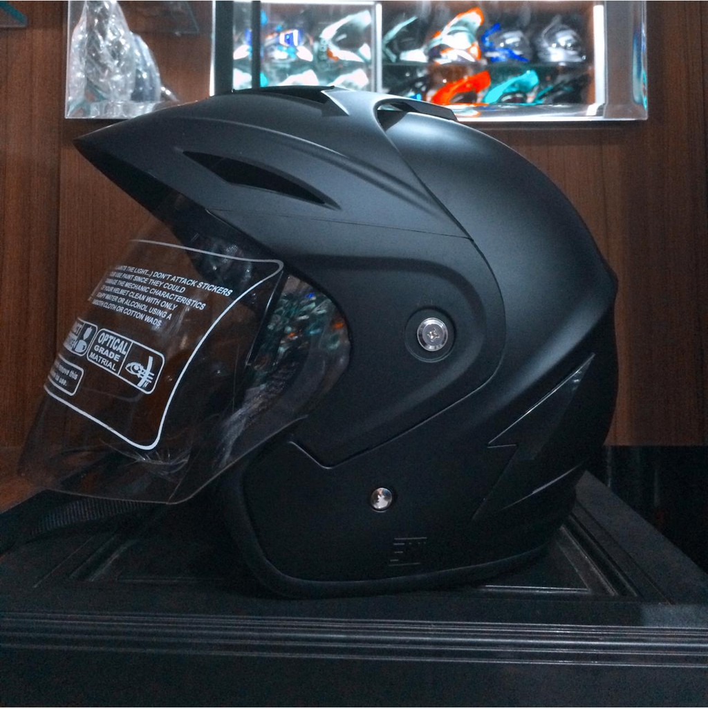 Jual Helm Half Face ukuran Besar XL XXL Transformer Hitam Doff