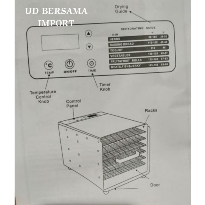 KRISCHEF Mesin Pengering Makanan 30L/Food Dehydrator Electric Stainles