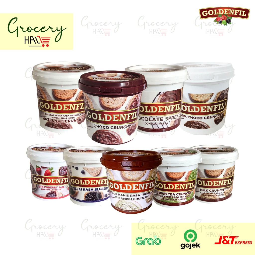 

GOLDENFIL SPREAD 1 KG ( CHOCO CRUNCHY, TIRAMISU, HAZELNUT, DLL )