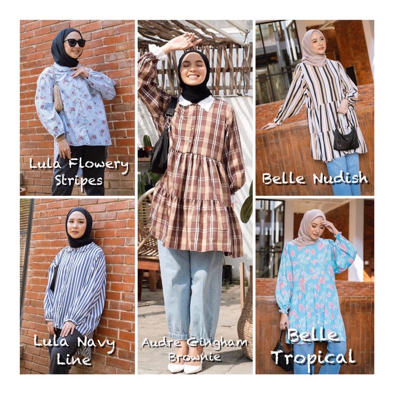 Lula Flowery Stripes, Navy Lines - Audre Gingham Brownie - Bella Nudish, Tropica By Haidee Orlin