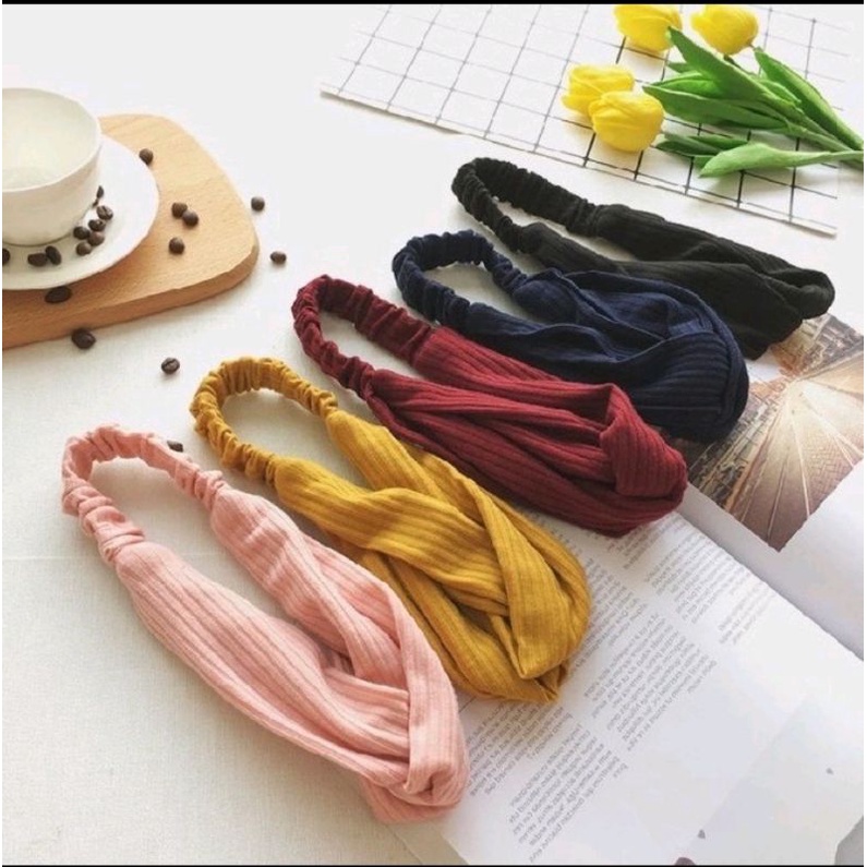 BANDO HEADBAND KOREA / HEADBAND KOREA IMPORT / BANDO SILANG KOREA IMPORT / BANDANA MURAH