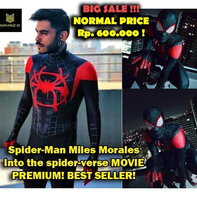 KOSTUM SPIDERMAN MILES MORALES MARVEL BEST SELLER COSPLAY 