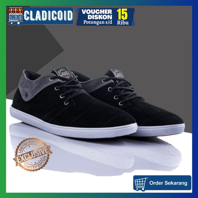 Sepatu Sneakers Casual Pria Trend Terbaru Model Keren, Santai, Kuliah, Sekolah Hitam Biru Coklat