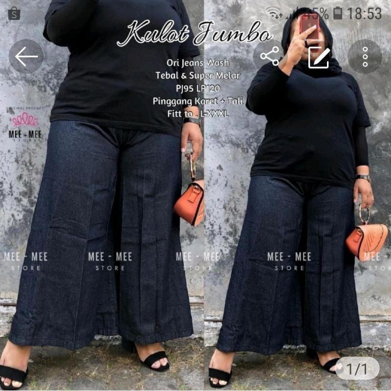 Kulot Jeans Super Jumbo(Big Size) Muat BB 100kg Bntg