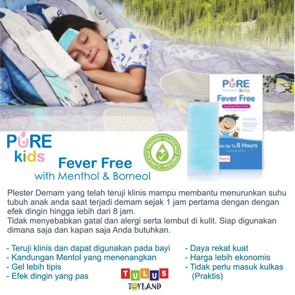 Pure Kids Fever Free Baby PureKids Plester kompres demam anak bayi PureBB Penurun Panas Baby