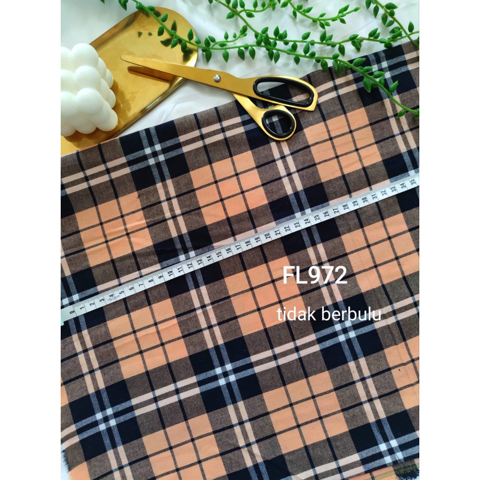 COKLAT kain flanel bahan kotak katun yarndyed harga per 0.5meter/kain meteran happychild