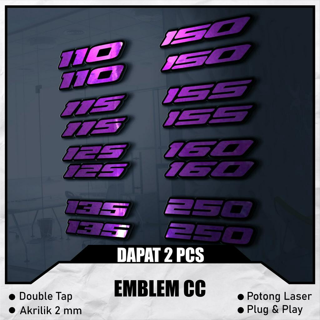 Emblem CC Motor Emblem TIMBUL Akrilik 2mm + Doubel Tape Foam ( DAPAT 2 PCS )