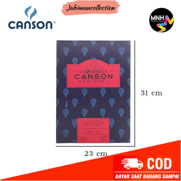 

✨ BISA COD ✨ Drawing Book Canson Heritage 12S Hot Pressed 300G - 23 x 31