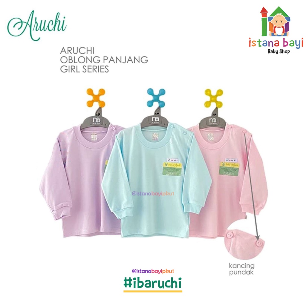 Aruchi Baju Oblong Panjang Warna SML/baju bayi/piyama bayi 1 Pcs