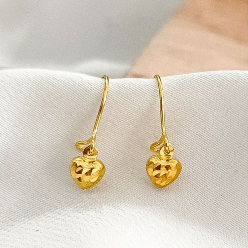 Anting Wanita Panjang Branded Etnik Tetes Korea Perhiasan Emas asli