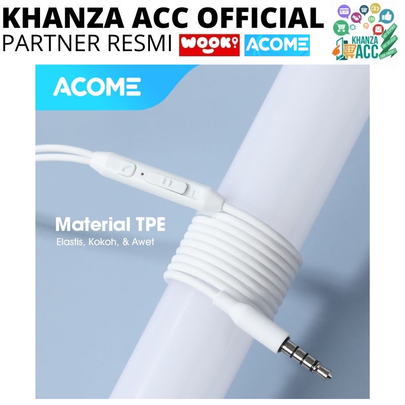 KHANZAACC ACOME AW06 Wired Earphone Semi In Ear Headset Bass